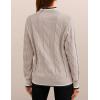 ZESICA Women’s Casual Long Sleeve Mock Neck Cable Knit Contrast Color Fall 2026 Winter Chunky Pullover Sweater(Sand)