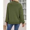 ZESICA Women’s Casual Turtleneck Long Lantern Sleeve Fall 2026 Oversized Ribbed Knit Pullover Sweater Jumper Top(Armygreen)