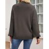 ZESICA Women’s Casual Turtleneck Long Lantern Sleeve Fall 2026 Oversized Ribbed Knit Pullover Sweater Jumper Top(Coffee)