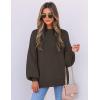 ZESICA Women’s Casual Turtleneck Long Lantern Sleeve Fall 2026 Oversized Ribbed Knit Pullover Sweater Jumper Top(Coffee)