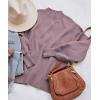 ZESICA Women’s Casual Turtleneck Long Lantern Sleeve Fall 2026 Oversized Ribbed Knit Pullover Sweater Jumper Top(Darkviolet)