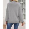 ZESICA Women’s Casual Turtleneck Long Lantern Sleeve Fall 2026 Oversized Ribbed Knit Pullover Sweater Jumper Top(Grey)