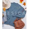 ZESICA Women’s Casual Turtleneck Long Lantern Sleeve Fall 2026 Oversized Ribbed Knit Pullover Sweater Jumper Top(Greyblue)