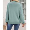 ZESICA Women’s Casual Turtleneck Long Lantern Sleeve Fall 2026 Oversized Ribbed Knit Pullover Sweater Jumper Top(Lake)
