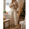 ZESICA Women’s Casual Turtleneck Long Lantern Sleeve Fall 2026 Oversized Ribbed Knit Pullover Sweater Jumper Top(Lightkhaki)
