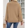 ZESICA Women’s Casual Turtleneck Long Lantern Sleeve Fall 2026 Oversized Ribbed Knit Pullover Sweater Jumper Top(Lightkhaki)