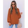 ZESICA Women’s Casual Turtleneck Long Lantern Sleeve Fall 2026 Oversized Ribbed Knit Pullover Sweater Jumper Top(Maple)