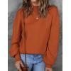 ZESICA Women’s Casual Turtleneck Long Lantern Sleeve Fall 2026 Oversized Ribbed Knit Pullover Sweater Jumper Top(Maple)