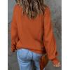 ZESICA Women’s Casual Turtleneck Long Lantern Sleeve Fall 2026 Oversized Ribbed Knit Pullover Sweater Jumper Top(Maple)