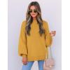 ZESICA Women’s Casual Turtleneck Long Lantern Sleeve Fall 2026 Oversized Ribbed Knit Pullover Sweater Jumper Top(Mustard)