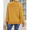 ZESICA Women’s Casual Turtleneck Long Lantern Sleeve Fall 2026 Oversized Ribbed Knit Pullover Sweater Jumper Top(Mustard)