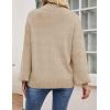 ZESICA Women’s Casual Turtleneck Long Lantern Sleeve Fall 2026 Oversized Ribbed Knit Pullover Sweater Jumper Top(Oatmeal)