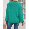 ZESICA Women’s Casual Turtleneck Long Lantern Sleeve Fall 2026 Oversized Ribbed Knit Pullover Sweater Jumper Top(Peacock)