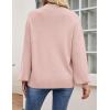 ZESICA Women’s Casual Turtleneck Long Lantern Sleeve Fall 2026 Oversized Ribbed Knit Pullover Sweater Jumper Top(Pink)