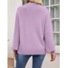 ZESICA Women’s Casual Turtleneck Long Lantern Sleeve Fall 2026 Oversized Ribbed Knit Pullover Sweater Jumper Top(Purple)