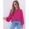 ZESICA Women’s Casual Turtleneck Long Lantern Sleeve Fall 2026 Oversized Ribbed Knit Pullover Sweater Jumper Top(Roseblack)