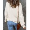 ZESICA Women’s Casual Turtleneck Long Lantern Sleeve Fall 2026 Oversized Ribbed Knit Pullover Sweater Jumper Top(White)