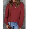 ZESICA Women’s Casual Turtleneck Long Lantern Sleeve Fall 2026 Oversized Ribbed Knit Pullover Sweater Jumper Top(Wine)