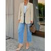 ZESICA Womens Fall Business Casual Blazers 2025 Long Sleeve Open Front Lapel Collar Work Office Suit Jackets Blazer(Apricot)