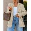 ZESICA Womens Fall Business Casual Blazers 2025 Long Sleeve Open Front Lapel Collar Work Office Suit Jackets Blazer(Apricot)