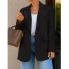ZESICA Womens Fall Business Casual Blazers 2025 Long Sleeve Open Front Lapel Collar Work Office Suit Jackets Blazer(Black)