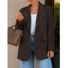 ZESICA Womens Fall Business Casual Blazers 2025 Long Sleeve Open Front Lapel Collar Work Office Suit Jackets Blazer(Coffee)