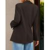 ZESICA Womens Fall Business Casual Blazers 2025 Long Sleeve Open Front Lapel Collar Work Office Suit Jackets Blazer(Coffee)
