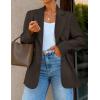 ZESICA Womens Fall Business Casual Blazers 2025 Long Sleeve Open Front Lapel Collar Work Office Suit Jackets Blazer(Coffee)