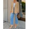 ZESICA Womens Fall Business Casual Blazers 2025 Long Sleeve Open Front Lapel Collar Work Office Suit Jackets Blazer(Khaki)