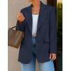 ZESICA Womens Fall Business Casual Blazers 2025 Long Sleeve Open Front Lapel Collar Work Office Suit Jackets Blazer(Navy)