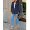 ZESICA Womens Fall Business Casual Blazers 2025 Long Sleeve Open Front Lapel Collar Work Office Suit Jackets Blazer(Navy)