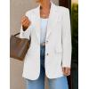 ZESICA Womens Fall Business Casual Blazers 2025 Long Sleeve Open Front Lapel Collar Work Office Suit Jackets Blazer(White)