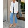 ZESICA Womens Fall Business Casual Blazers 2025 Long Sleeve Open Front Lapel Collar Work Office Suit Jackets Blazer(White)