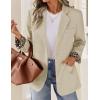 ZESICA Women’s Fall Business Casual Blazers 2026 Long Sleeve Lapel Open Front Button Work Blazer Jackets with Pockets(Apricot)