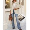 ZESICA Women’s Fall Business Casual Blazers 2026 Long Sleeve Lapel Open Front Button Work Blazer Jackets with Pockets(Apricot)