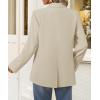 ZESICA Women’s Fall Business Casual Blazers 2026 Long Sleeve Lapel Open Front Button Work Blazer Jackets with Pockets(Apricot)