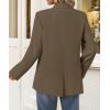 ZESICA Women’s Fall Business Casual Blazers 2026 Long Sleeve Lapel Open Front Button Work Blazer Jackets with Pockets(Brown)