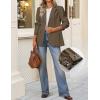 ZESICA Women’s Fall Business Casual Blazers 2026 Long Sleeve Lapel Open Front Button Work Blazer Jackets with Pockets(Brown)