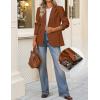 ZESICA Women’s Fall Business Casual Blazers 2026 Long Sleeve Lapel Open Front Button Work Blazer Jackets with Pockets(Caramel)