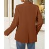ZESICA Women’s Fall Business Casual Blazers 2026 Long Sleeve Lapel Open Front Button Work Blazer Jackets with Pockets(Caramel)