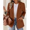 ZESICA Women’s Fall Business Casual Blazers 2026 Long Sleeve Lapel Open Front Button Work Blazer Jackets with Pockets(Caramel)