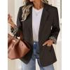 ZESICA Women’s Fall Business Casual Blazers 2026 Long Sleeve Lapel Open Front Button Work Blazer Jackets with Pockets(Coffee)