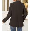ZESICA Women’s Fall Business Casual Blazers 2026 Long Sleeve Lapel Open Front Button Work Blazer Jackets with Pockets(Coffee)