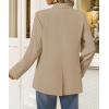 ZESICA Women’s Fall Business Casual Blazers 2026 Long Sleeve Lapel Open Front Button Work Blazer Jackets with Pockets(Khaki)