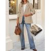 ZESICA Women’s Fall Business Casual Blazers 2026 Long Sleeve Lapel Open Front Button Work Blazer Jackets with Pockets(Khaki)