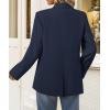 ZESICA Women’s Fall Business Casual Blazers 2026 Long Sleeve Lapel Open Front Button Work Blazer Jackets with Pockets(Navy)