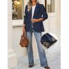 ZESICA Women’s Fall Business Casual Blazers 2026 Long Sleeve Lapel Open Front Button Work Blazer Jackets with Pockets(Navy)