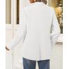 ZESICA Women’s Fall Business Casual Blazers 2026 Long Sleeve Lapel Open Front Button Work Blazer Jackets with Pockets(White)