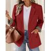 ZESICA Women’s Fall Business Casual Blazers 2026 Long Sleeve Lapel Open Front Button Work Blazer Jackets with Pockets(Wine)
