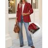 ZESICA Women’s Fall Business Casual Blazers 2026 Long Sleeve Lapel Open Front Button Work Blazer Jackets with Pockets(Wine)